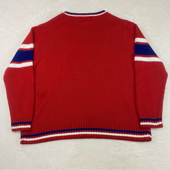 Vintage NHL Montreal Canadiens Knit Sweater Men's XL Red Embroidered Crest Logo - Picture 7 of 12
